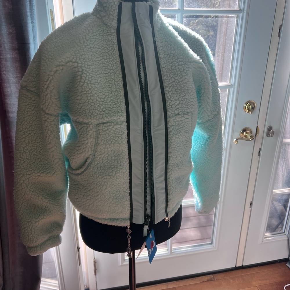 D&G Mint Green Sherpa Cardigan